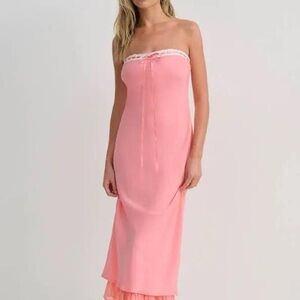 For love and lemons pink daisy Mae midi dress